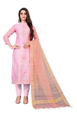 Light-pink thread faux chanderi salwar 1
