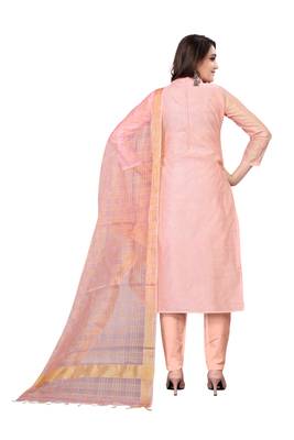 Light-peach thread faux chanderi salwar 3