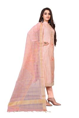 Light-peach thread faux chanderi salwar 4