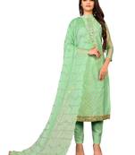 Light-green embroidered faux chanderi salwar