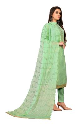 Light-green embroidered faux chanderi salwar 4