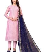 Light-pink thread faux chanderi salwar