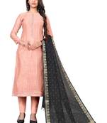 Light-peach thread faux chanderi salwar