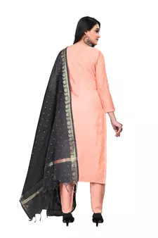 Light-peach thread faux chanderi salwar