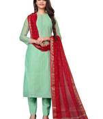 Light-green thread faux chanderi salwar