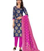 Blue woven jacquard salwar