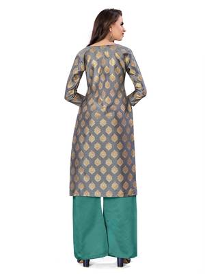 Grey woven jacquard salwar 3
