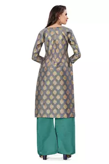 Grey woven jacquard salwar