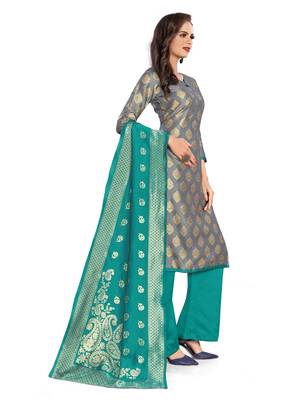 Grey woven jacquard salwar 4