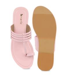 LA SAVIE Women Pink Kolhapuri Flats