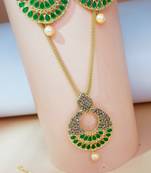 Multicolor kundan antique gold Alloy   NECKLACE  SET with pair EARRING  & TIKA