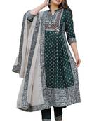 Green Kurti With Pant& Duptta