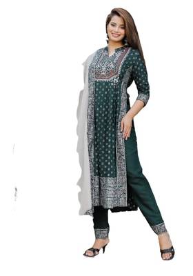 Green Kurti With Pant& Duptta 2