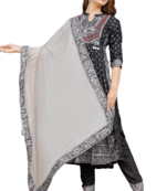 Black Kurti Pant With Duptta