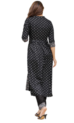 Black Kurti Pant With Duptta 4