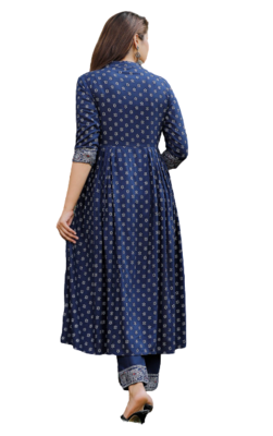 Dark Blue Kurti Pant Duptta  5