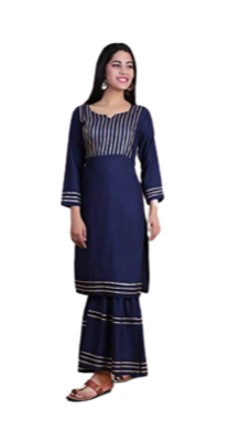 Navy Blue Kurti With Sharara 1