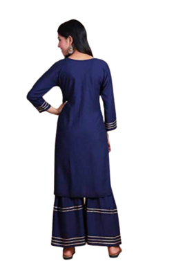 Navy Blue Kurti With Sharara 3