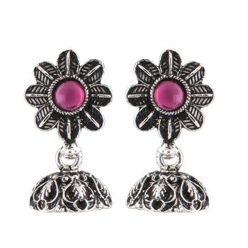 Ethnic Traditional Oxidised Design Long Mangalsutra Necklace with Matching Earring for Women  4