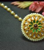 Indian Ethnic Meenakari Work maang tikka Kundan Borla with pearl Chain Head Jewellery