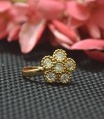 Casual Shimmering clip on nose stud or nose clip gold plated with american diamond nose ring