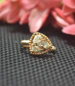 Casual Shimmering clip on nose stud or nose clip gold plated with american diamond nose ring