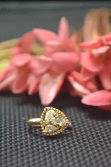 Casual Shimmering clip on nose stud or nose clip gold plated with american diamond nose ring
