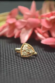 Casual Shimmering clip on nose stud or nose clip gold plated with american diamond nose ring
