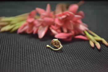 Casual Shimmering clip on nose stud or nose clip gold plated with american diamond nose ring 5