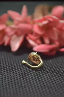 Casual Shimmering clip on nose stud or nose clip gold plated with american diamond nose ring