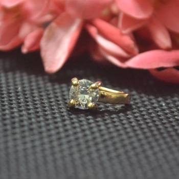 Casual Shimmering clip on nose stud or nose clip gold plated with american diamond nose ring 1