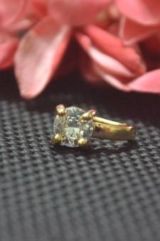 Casual Shimmering clip on nose stud or nose clip gold plated with american diamond nose ring