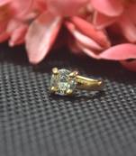 Casual Shimmering clip on nose stud or nose clip gold plated with american diamond nose ring