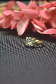 Casual Shimmering clip on nose stud or nose clip gold plated with american diamond nose ring