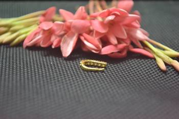 Casual Shimmering clip on nose stud or nose clip gold plated with american diamond nose ring 3