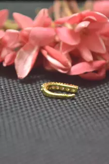 Casual Shimmering clip on nose stud or nose clip gold plated with american diamond nose ring