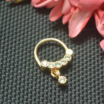 Ceremonial Fancy Nath or Nathni Gold Plated with American diamond nose ring 1
