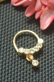 Ceremonial Fancy Nath or Nathni Gold Plated with American diamond nose ring
