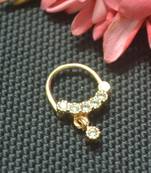Ceremonial Fancy Nath or Nathni Gold Plated with American diamond nose ring