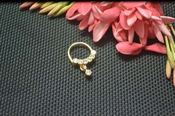 Ceremonial Fancy Nath or Nathni Gold Plated with American diamond nose ring 2
