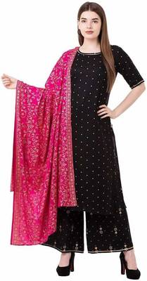 Black Kurti Plazoo Rani Duptta 1