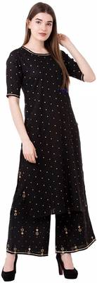Black Kurti Plazoo Rani Duptta 2