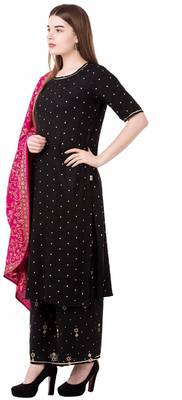 Black Kurti Plazoo Rani Duptta 3