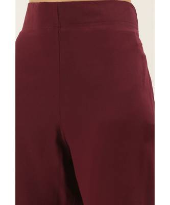Women Maroon Foil Print Kurta With Pant & Dupatta 4