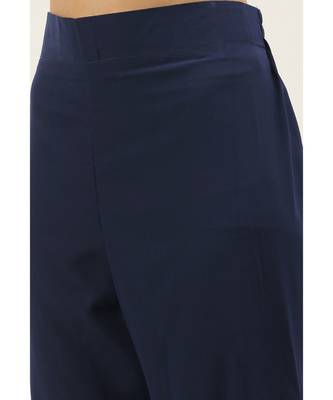 Women Blue Foil Print Kurta With Pant & Dupatta 4