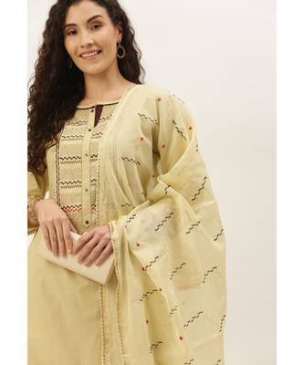 Women Cream Sequence & Lace Work Sharara Suit 6