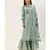 Women Light Teal Sequence & Lace Work Sharara Suit