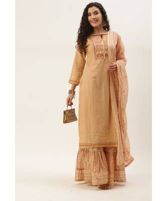 Women Nude Sequence & Lace Work Sharara Suit 2