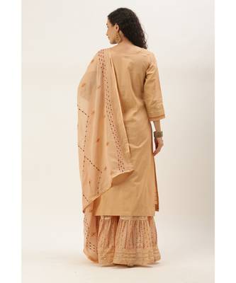 Women Nude Sequence & Lace Work Sharara Suit 3