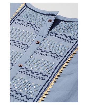 Women Light Grey Sequence & Lace Work Sharara Suit 5